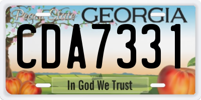GA license plate CDA7331