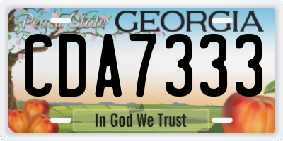 GA license plate CDA7333