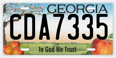 GA license plate CDA7335