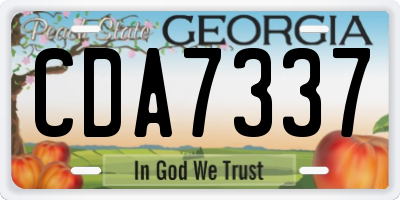 GA license plate CDA7337
