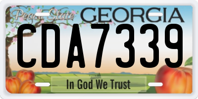 GA license plate CDA7339