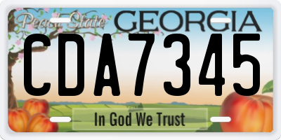 GA license plate CDA7345