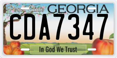 GA license plate CDA7347