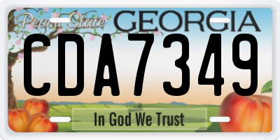 GA license plate CDA7349