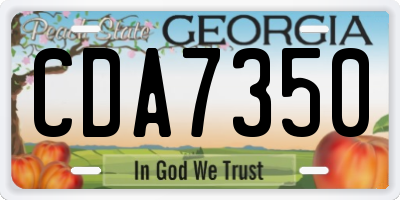GA license plate CDA7350
