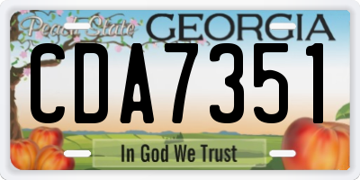 GA license plate CDA7351