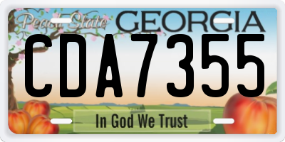 GA license plate CDA7355