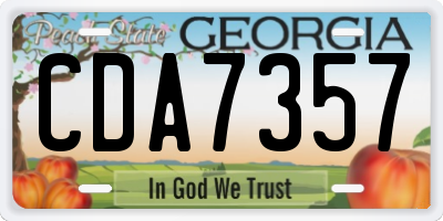 GA license plate CDA7357