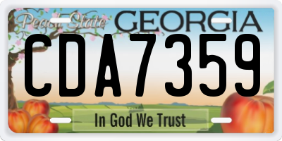 GA license plate CDA7359