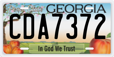 GA license plate CDA7372