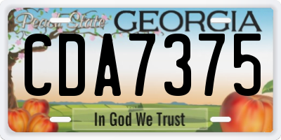 GA license plate CDA7375