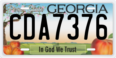 GA license plate CDA7376