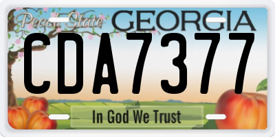 GA license plate CDA7377