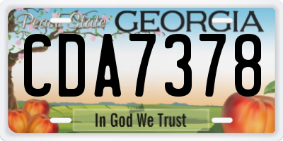GA license plate CDA7378