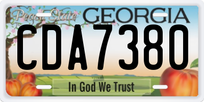 GA license plate CDA7380