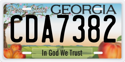 GA license plate CDA7382