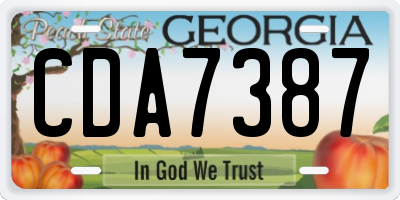 GA license plate CDA7387