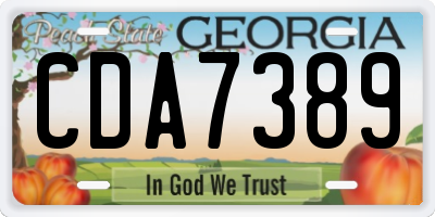 GA license plate CDA7389