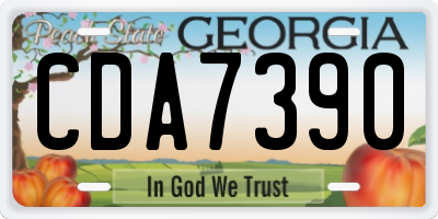 GA license plate CDA7390