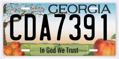 GA license plate CDA7391