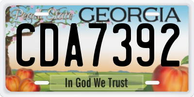 GA license plate CDA7392