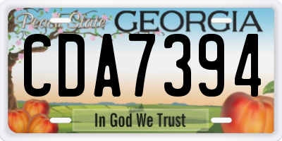 GA license plate CDA7394