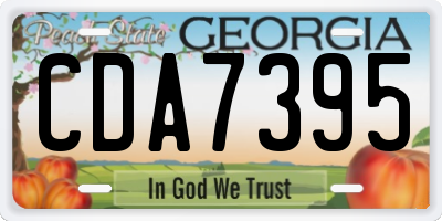 GA license plate CDA7395
