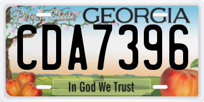 GA license plate CDA7396