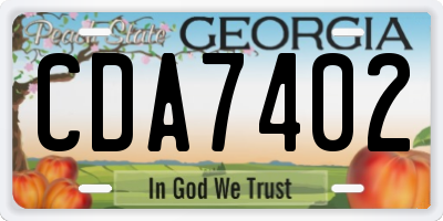GA license plate CDA7402