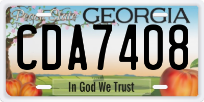 GA license plate CDA7408