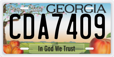 GA license plate CDA7409