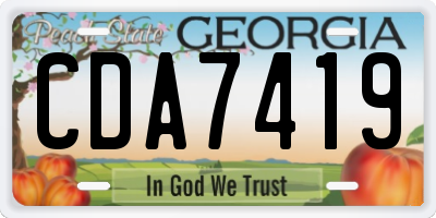 GA license plate CDA7419