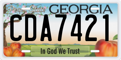 GA license plate CDA7421