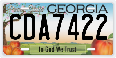 GA license plate CDA7422