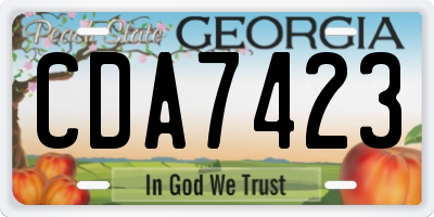 GA license plate CDA7423