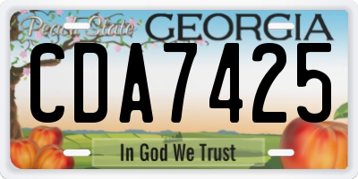 GA license plate CDA7425