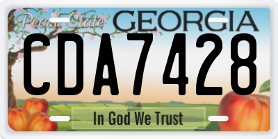 GA license plate CDA7428