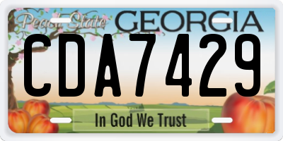 GA license plate CDA7429