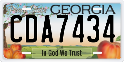 GA license plate CDA7434