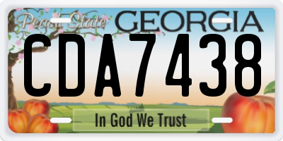 GA license plate CDA7438