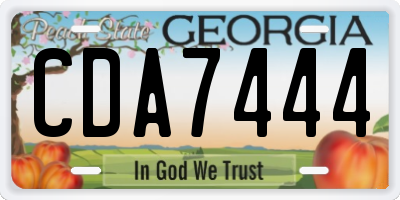 GA license plate CDA7444