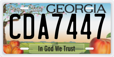 GA license plate CDA7447