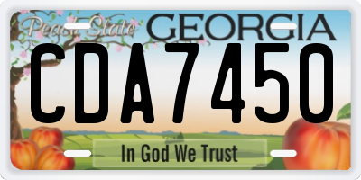GA license plate CDA7450