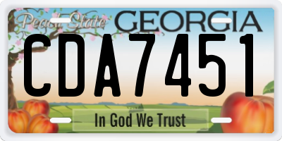 GA license plate CDA7451