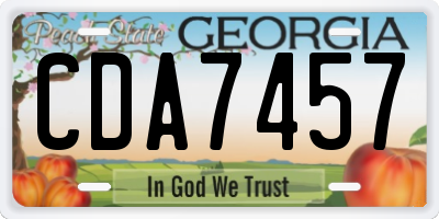 GA license plate CDA7457
