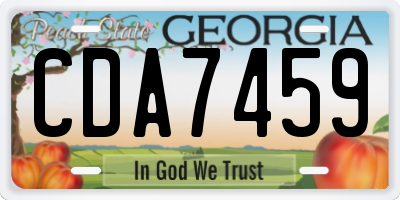 GA license plate CDA7459