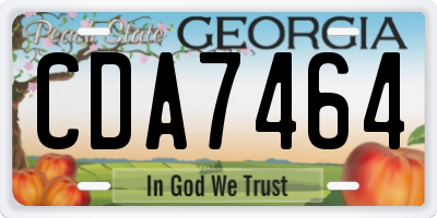 GA license plate CDA7464