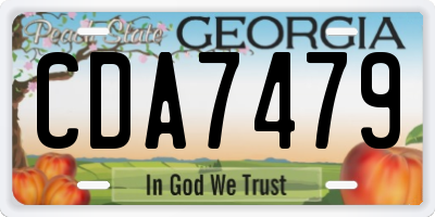 GA license plate CDA7479