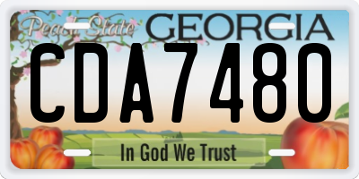 GA license plate CDA7480