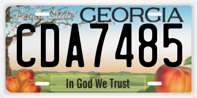 GA license plate CDA7485